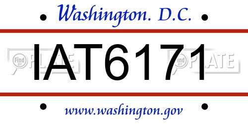 IAT6171 District Of Columbia License Plate