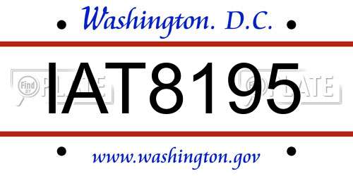 IAT8195 District Of Columbia License Plate