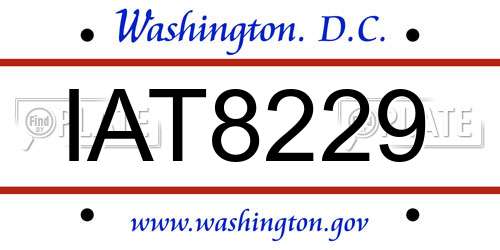IAT8229 District Of Columbia License Plate