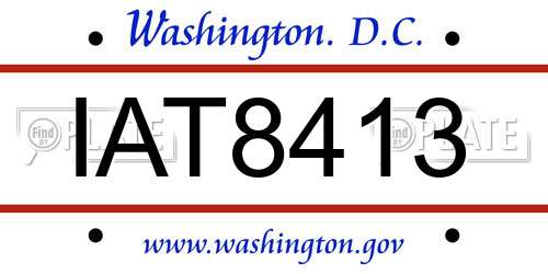 IAT8413 District Of Columbia License Plate