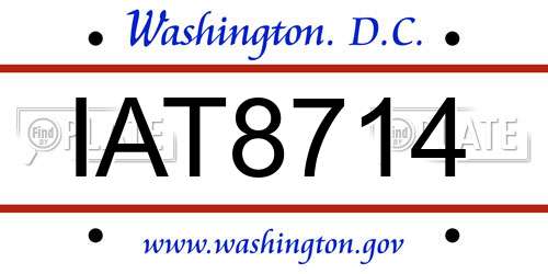 IAT8714 District Of Columbia License Plate