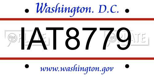 IAT8779 District Of Columbia License Plate