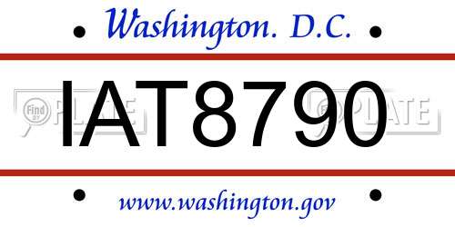 IAT8790 District Of Columbia License Plate