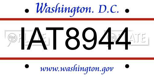 IAT8944 District Of Columbia License Plate