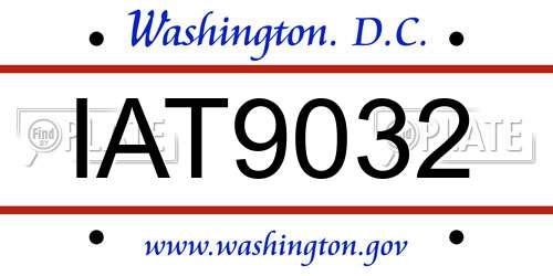 IAT9032 District Of Columbia License Plate