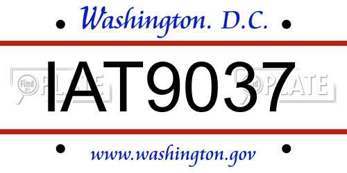 IAT9037 District Of Columbia License Plate