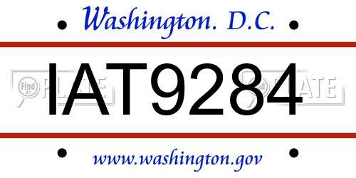 IAT9284 District Of Columbia License Plate