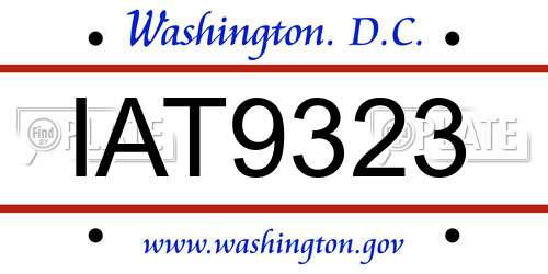 IAT9323 District Of Columbia License Plate