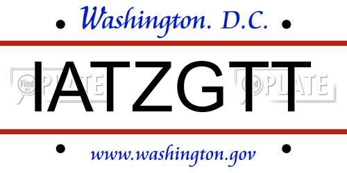 IATZGTT District Of Columbia License Plate