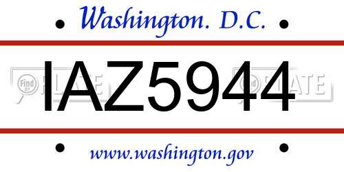 IAZ5944 District Of Columbia License Plate
