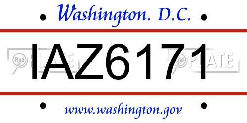 IAZ6171 District Of Columbia License Plate