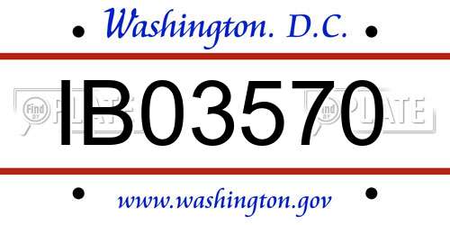 IB03570 District Of Columbia License Plate