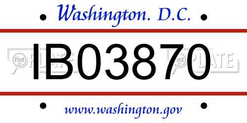 IB03870 District Of Columbia License Plate