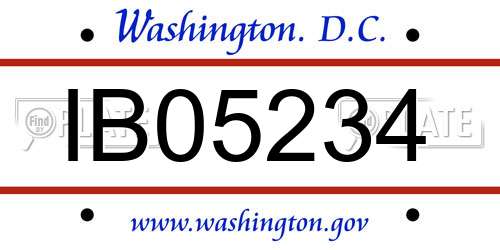 IB05234 District Of Columbia License Plate