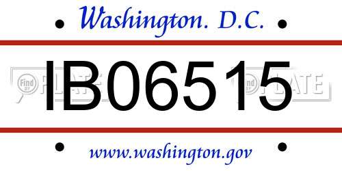 IB06515 District Of Columbia License Plate