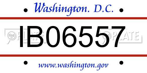 IB06557 District Of Columbia License Plate
