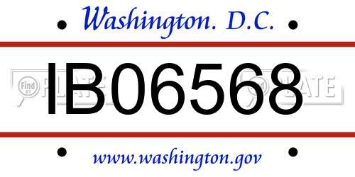IB06568 District Of Columbia License Plate