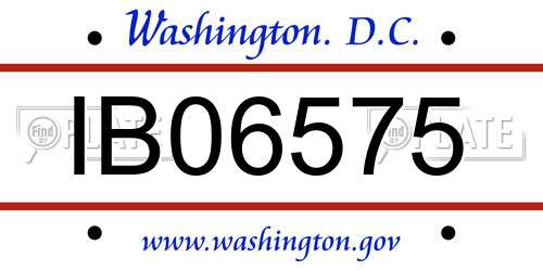 IB06575 District Of Columbia License Plate