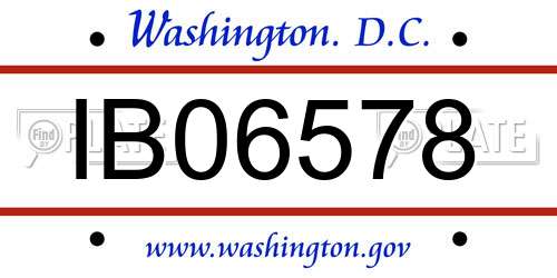 IB06578 District Of Columbia License Plate