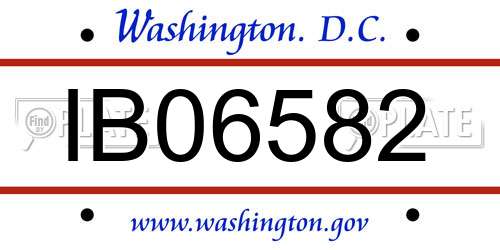 IB06582 District Of Columbia License Plate