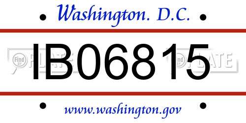 IB06815 District Of Columbia License Plate
