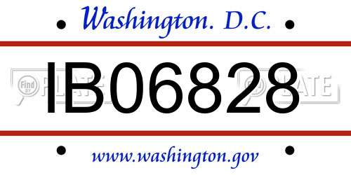 IB06828 District Of Columbia License Plate