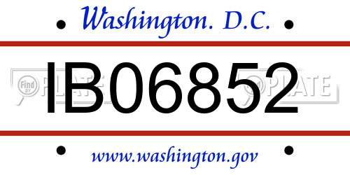 IB06852 District Of Columbia License Plate