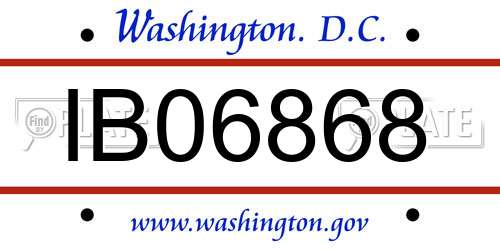 IB06868 District Of Columbia License Plate