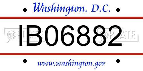 IB06882 District Of Columbia License Plate