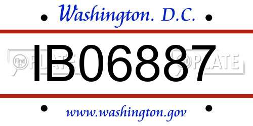 IB06887 District Of Columbia License Plate