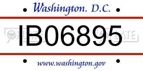IB06895 District Of Columbia License Plate
