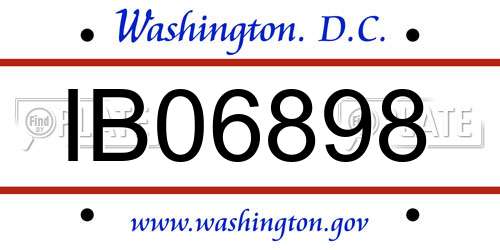 IB06898 District Of Columbia License Plate