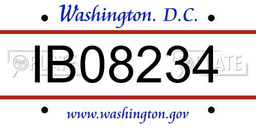 IB08234 District Of Columbia License Plate