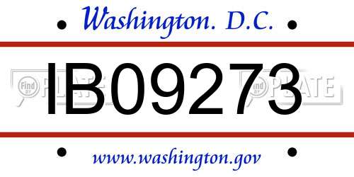 IB09273 District Of Columbia License Plate