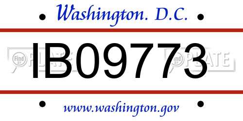 IB09773 District Of Columbia License Plate