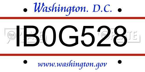 IB0G528 District Of Columbia License Plate
