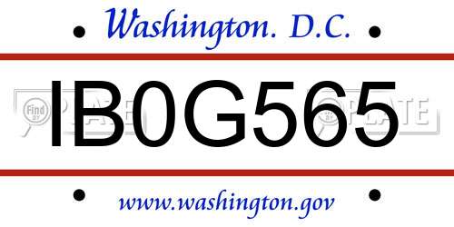 IB0G565 District Of Columbia License Plate