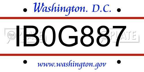 IB0G887 District Of Columbia License Plate