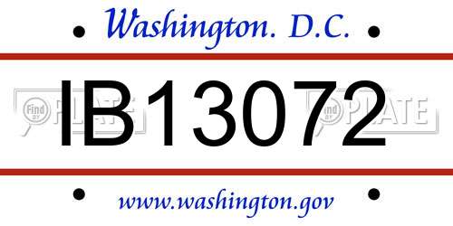 IB13072 District Of Columbia License Plate
