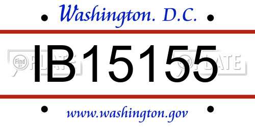 IB15155 District Of Columbia License Plate