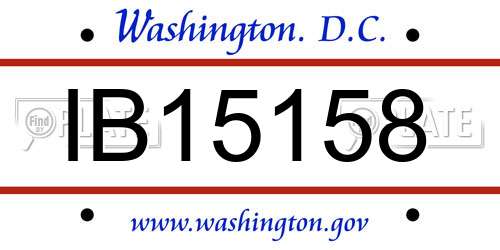 IB15158 District Of Columbia License Plate