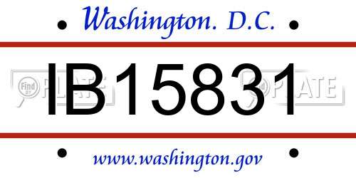 IB15831 District Of Columbia License Plate