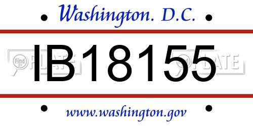 IB18155 District Of Columbia License Plate