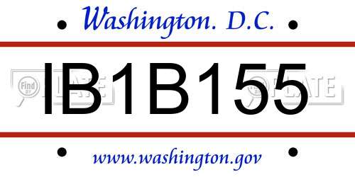 IB1B155 District Of Columbia License Plate