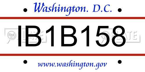 IB1B158 District Of Columbia License Plate