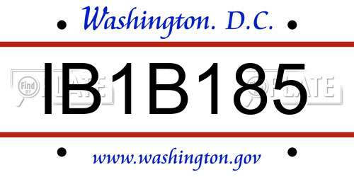 IB1B185 District Of Columbia License Plate
