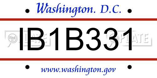 IB1B331 District Of Columbia License Plate