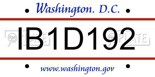IB1D192 District Of Columbia License Plate