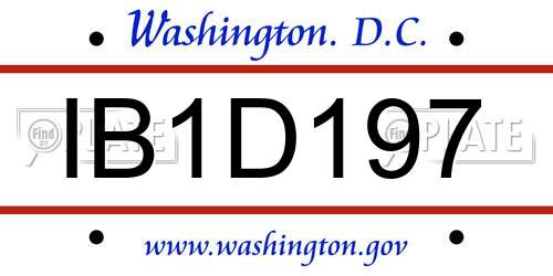 IB1D197 District Of Columbia License Plate