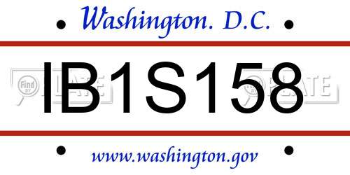 IB1S158 District Of Columbia License Plate